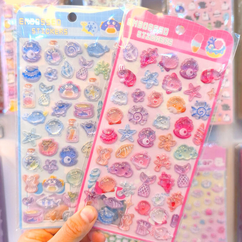 Event Supplies - สติกเกอร์คริสตัล 3 มิติ ลายเปลือกหอยทะเล ของตกแต่งเคสมือถือ การ์ตูนน่ารัก