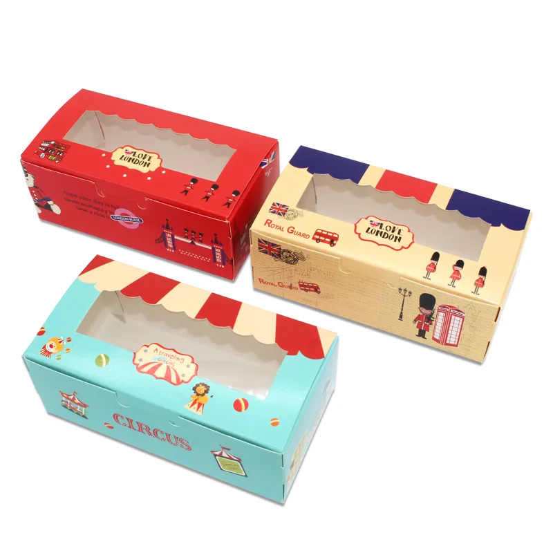 Party Event Supplier - 20 ชิ้นกล่องกระดาษ windows งานแต่งงานเด็กวันเกิดเค้กกระดาษคราฟท์ของขวัญกระดาษบรรจุภัณฑ์กล่องอาหารเบเกอรี่คุกกี้ขนมผู้ผลิต