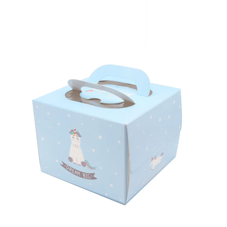 Party Event Supplier - 5 ชิ้น 8 นิ้วกล่องเค้กหน้าต่างกระดาษคราฟท์ชีสเค้กกล่องสําหรับเด็กวันเกิดงานแต่งงาน party ทหารของขวัญผู้ผลิต