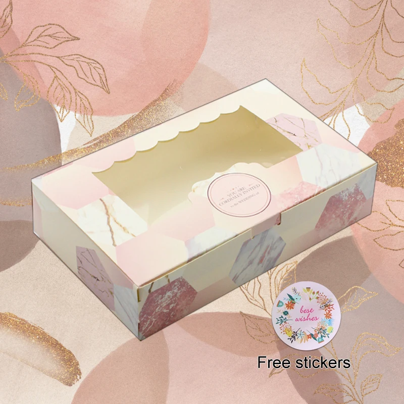 Event Party Box - 20/50PCS งานแต่งงาน Candy ของขวัญกล่องหน้าต่างคุกกี้กระดาษบรรจุภัณฑ์ถุงวันเกิดเหตุการณ์หมั้น Party Favors