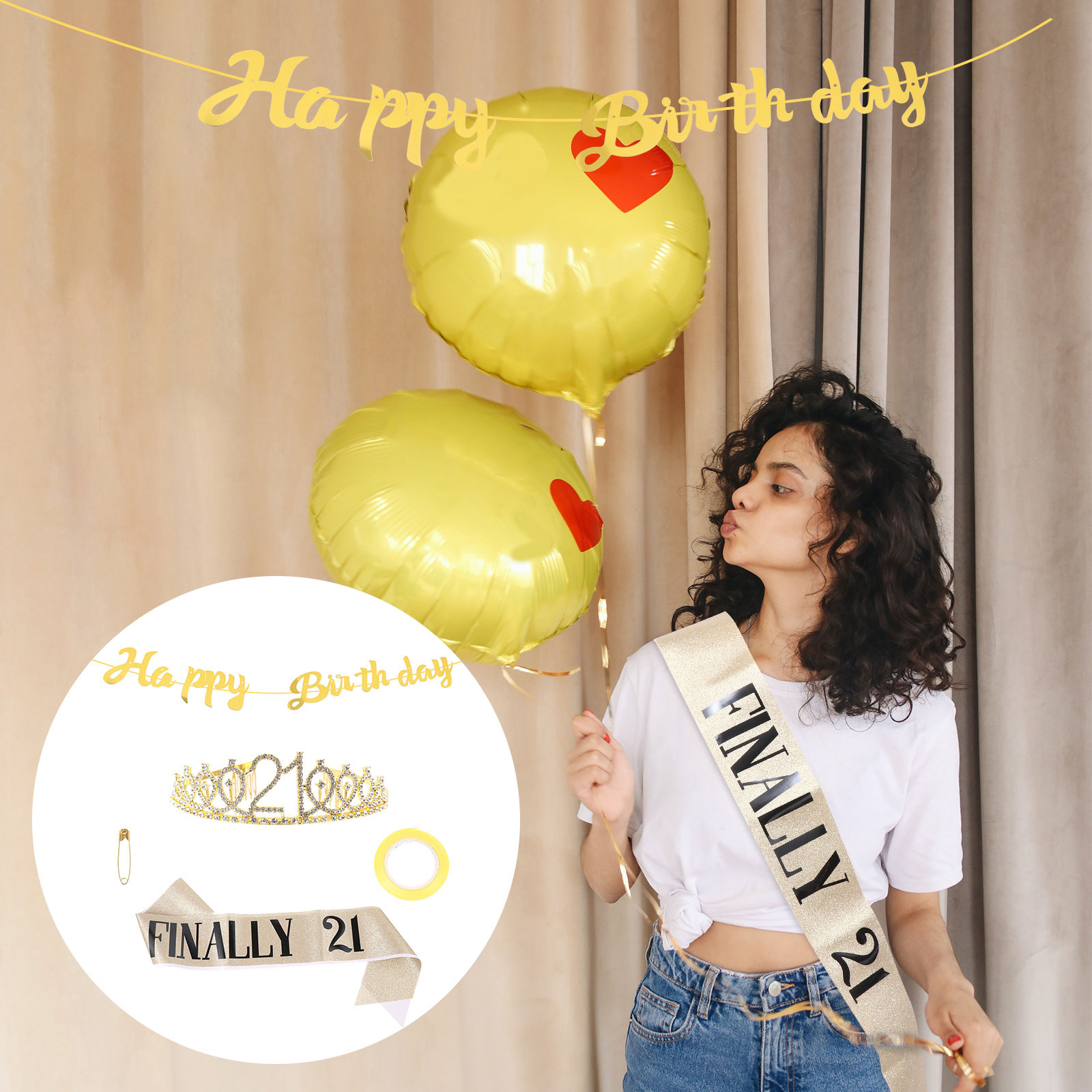 ชุดมงกุฎวันเกิดพร้อมสายคาดเอวแ - Birthday Sash Glitter บทวิจารณ์และราคา