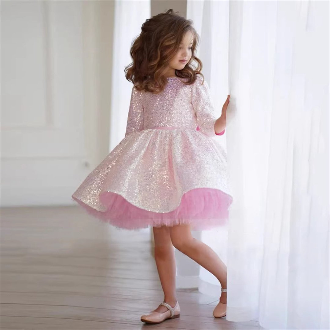 ชุดเดรสเด็กผู้หญิงสีชมพูแวววาว - Birthday Sash Glitter บทวิจารณ์และราคา