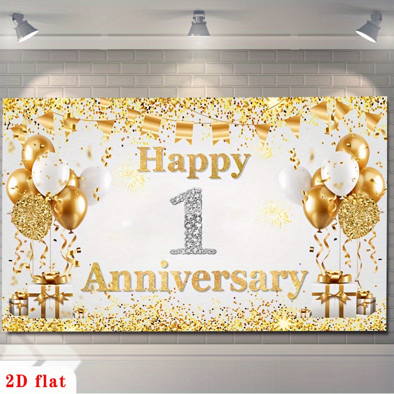 ป้ายบอลลูน 2 มิติ สีทองขาว ฉลอ - Party Banner Gold บทวิจารณ์และราคา