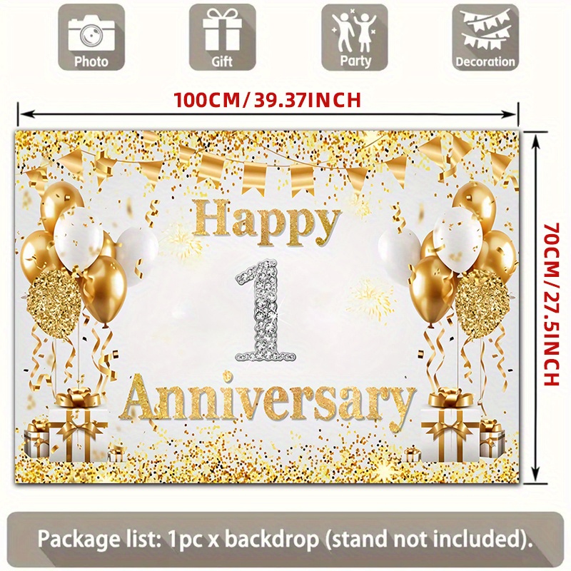 ป้ายบอลลูน 2 มิติ สีทองขาว ฉลอ - Party Banner Gold บทวิจารณ์และราคา