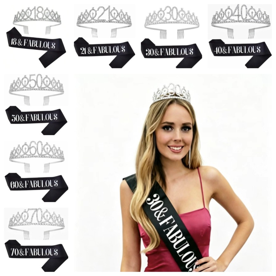 มงกุฎวันเกิดสีเงินวิบวับ พร้อม - Birthday Sash Glitter บทวิจารณ์และราคา