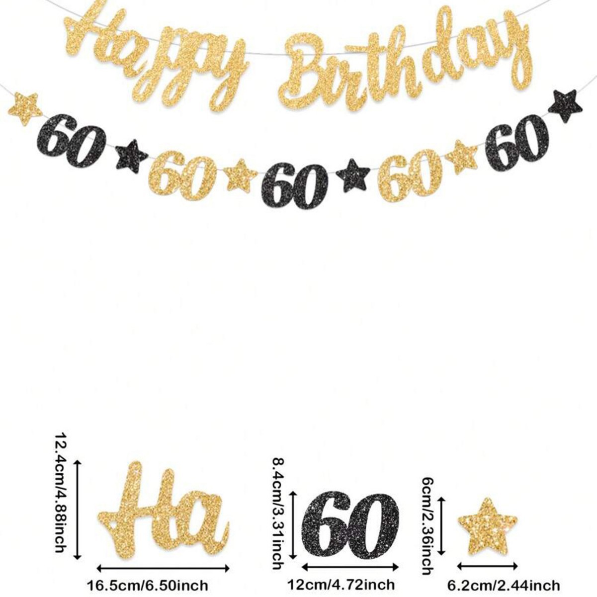 ของตกแต่งงานวันเกิดครบรอบ 60 ป - Party Banner Gold บทวิจารณ์และราคา