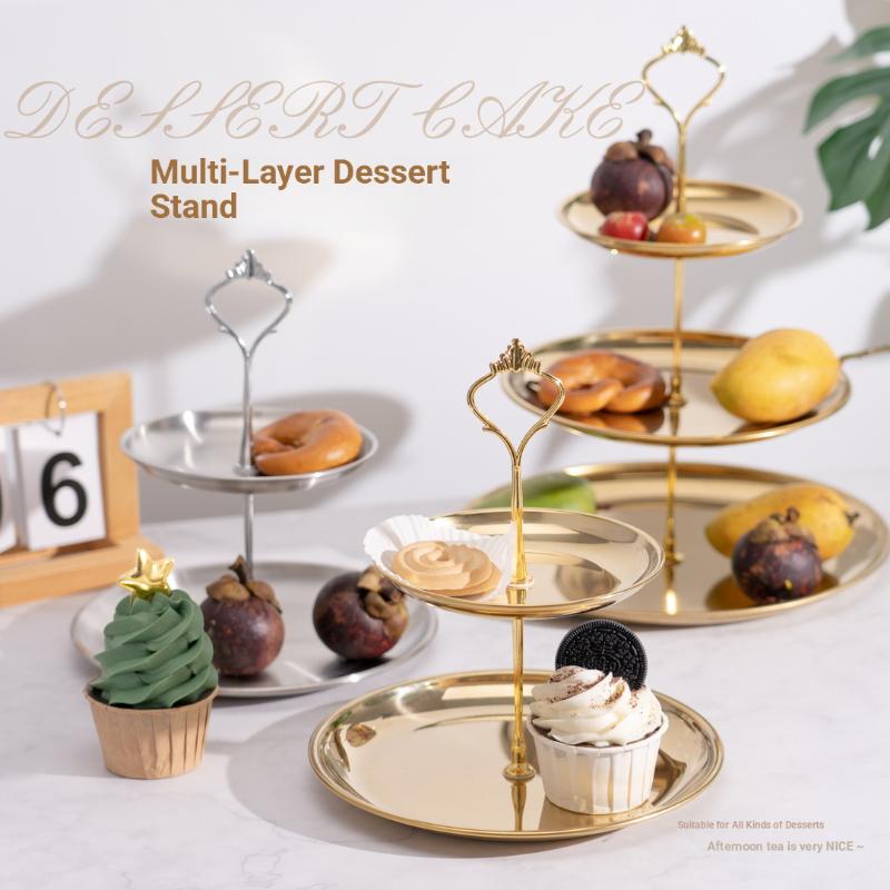 แท่นวางเค้ก 2/3 ชั้น สีทองเงิน - Cupcake Stand Tier บทวิจารณ์และราคา
