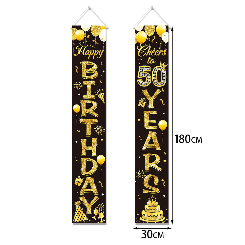 ของตกแต่งวันเกิดครบรอบ 50 ปี ส - Party Banner Gold บทวิจารณ์และราคา