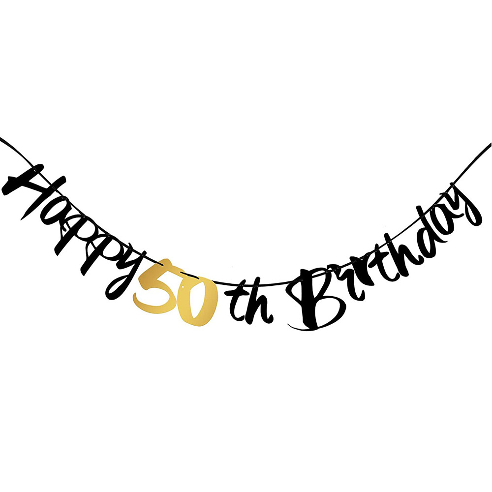 ของตกแต่งวันเกิดครบรอบ 50 ปี ส - Party Banner Gold บทวิจารณ์และราคา
