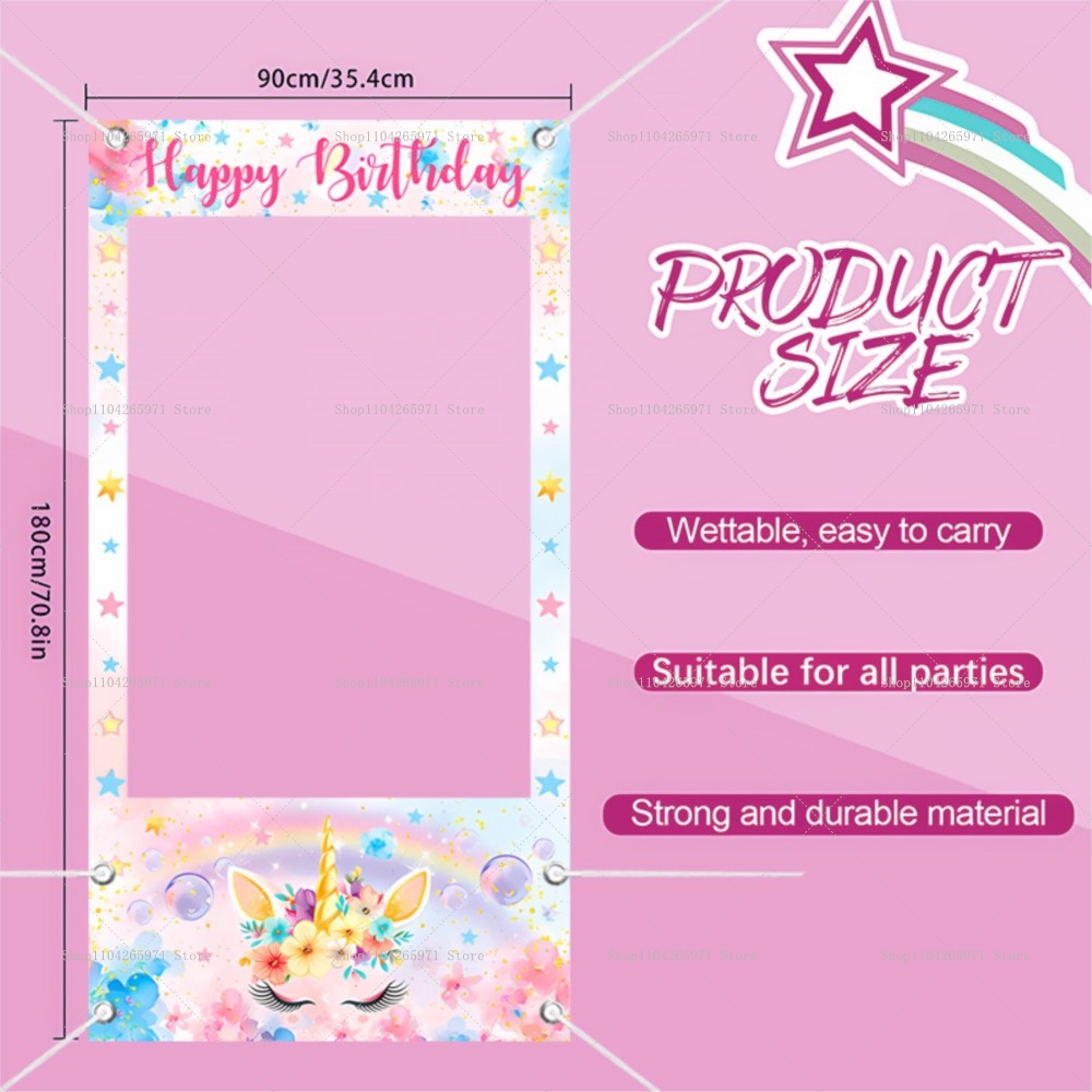 ธีมยูนิคอร์นอุปกรณ์ประกอบฉากกร - Photo Booth Frame บทวิจารณ์และราคา