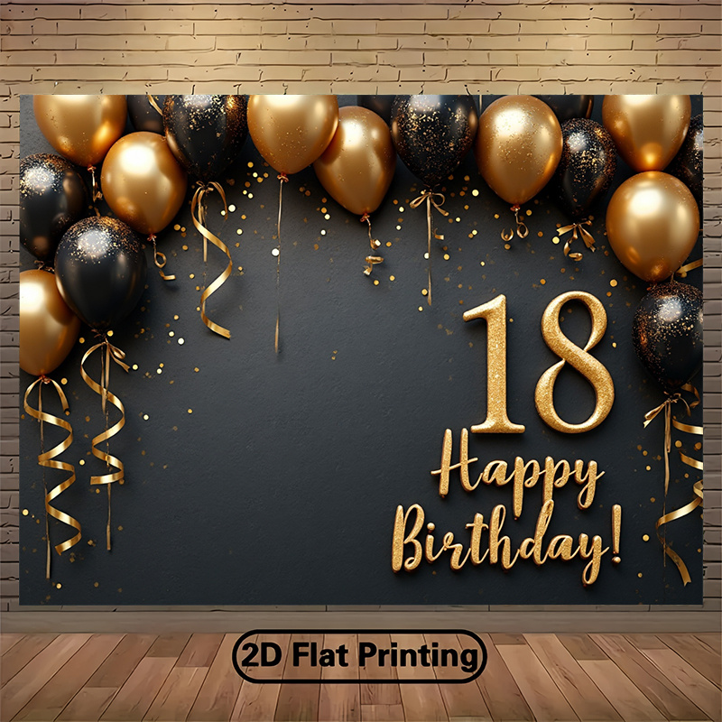 แบนเนอร์พื้นหลังลูกโป่งสีดำและ - Party Banner Gold บทวิจารณ์และราคา