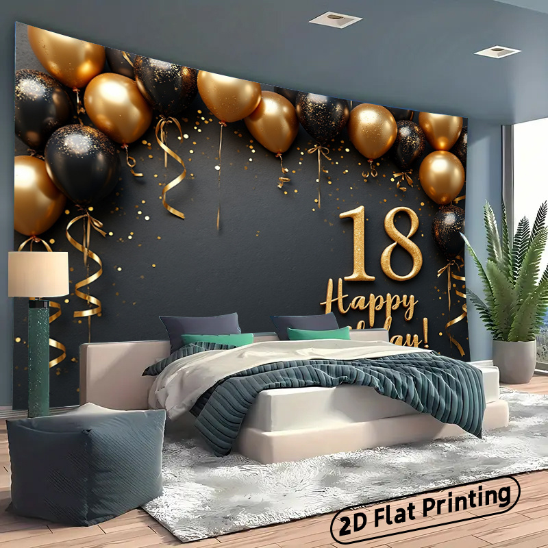 แบนเนอร์พื้นหลังลูกโป่งสีดำและ - Party Banner Gold บทวิจารณ์และราคา