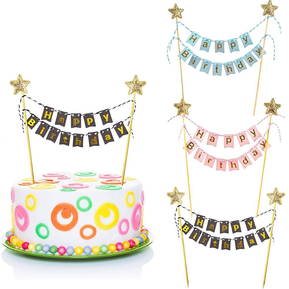 ธงรูปเค้กสุขสันต์วันเกิดด้วยทอ - Party Banner Gold บทวิจารณ์และราคา