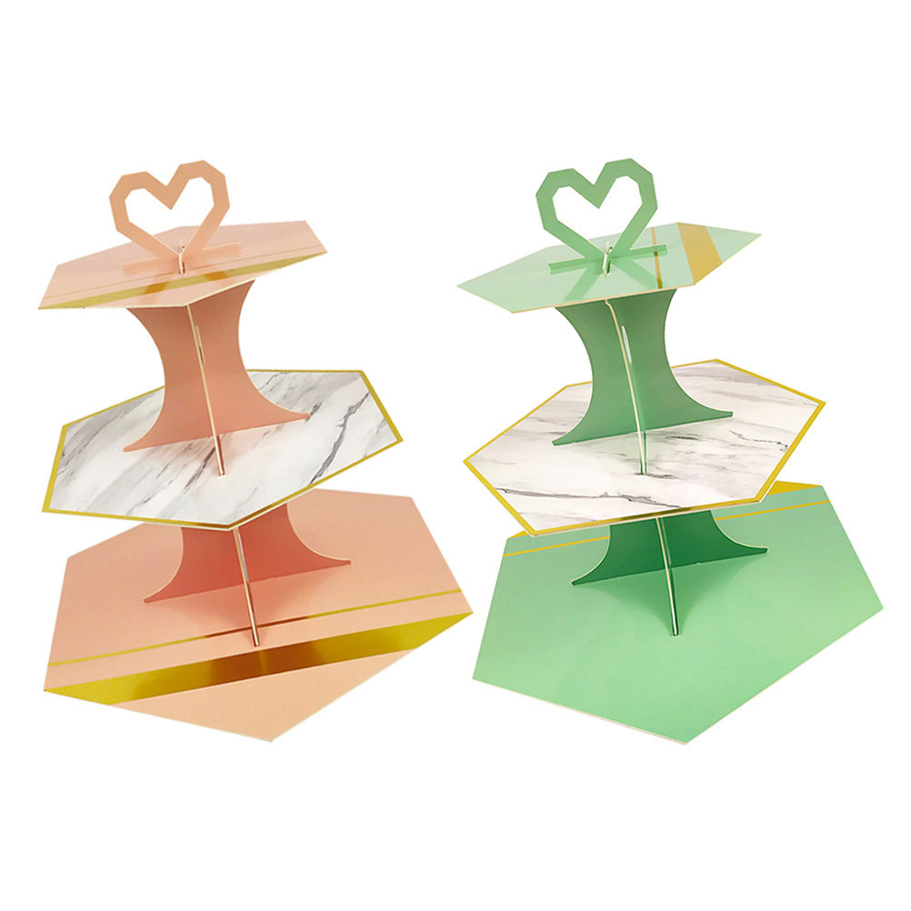 แท่นวางเค้กกระดาษลายหินอ่อน 2  - Cupcake Stand Tier บทวิจารณ์และราคา
