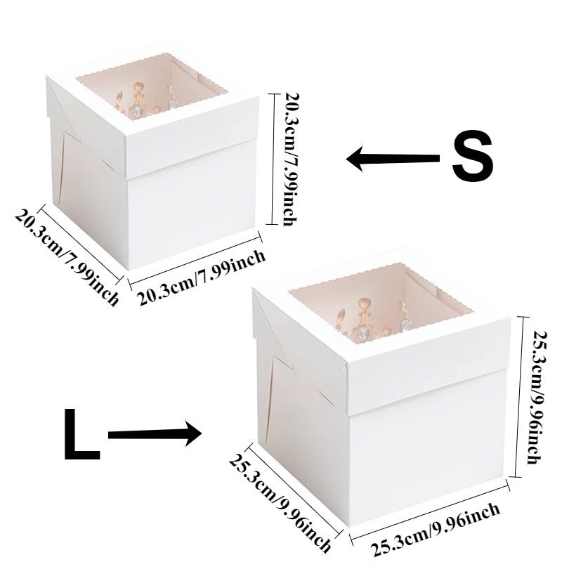 กล่องเค้กสีขาวทรงสี่เหลี่ยมพร้ - Event Party Box บทวิจารณ์และราคา