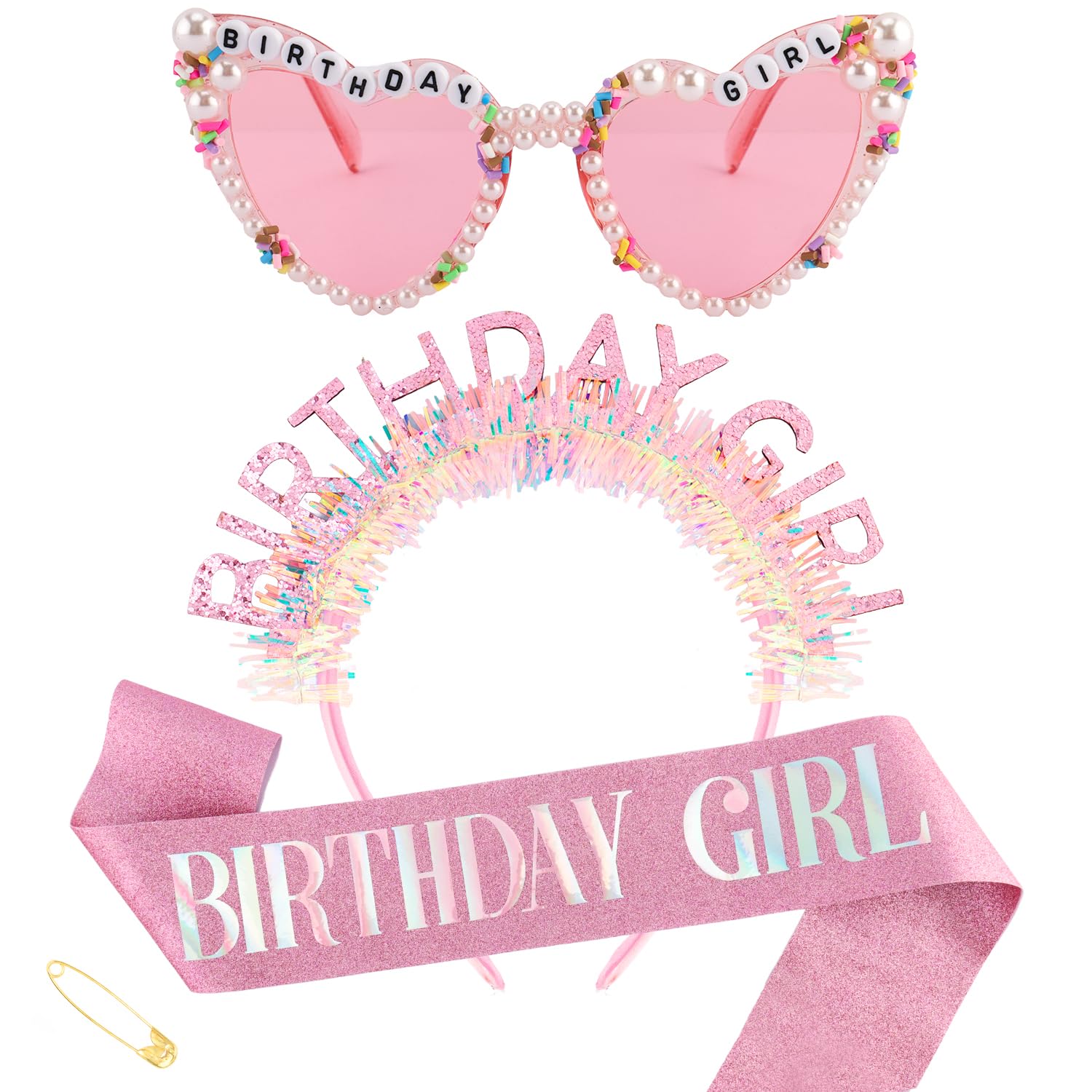 ชุดที่คาดผม ผ้าคาดเอว แว่นกันแ - Birthday Sash Glitter บทวิจารณ์และราคา
