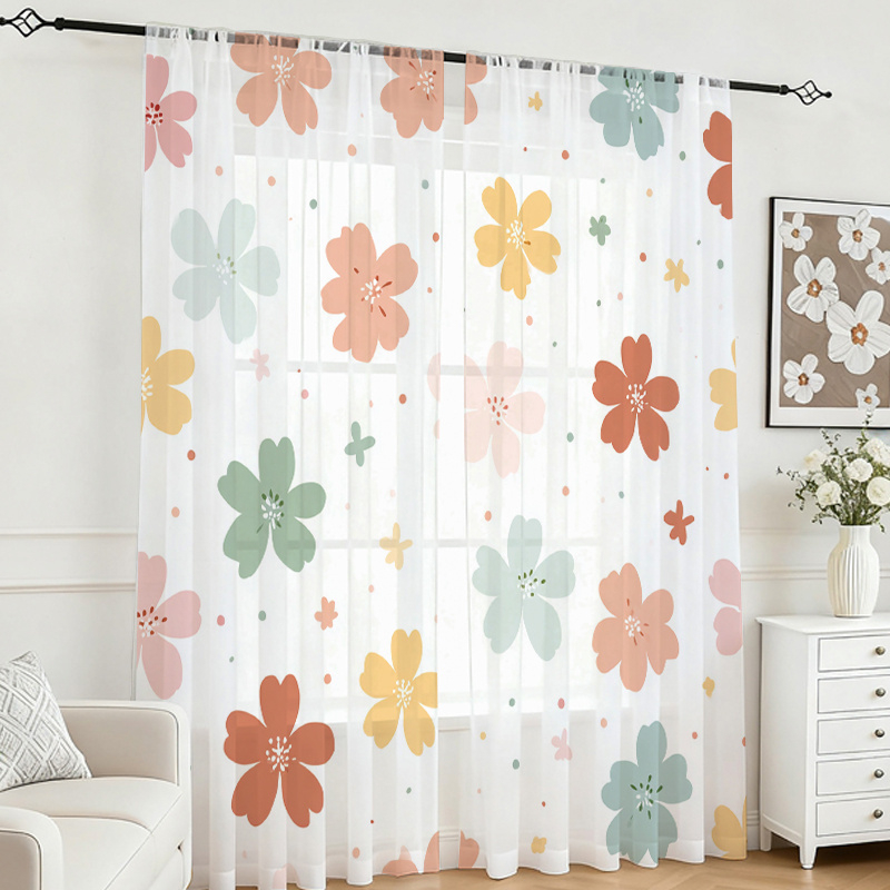 ผ้าม่านโปร่งแสงพิมพ์ลายดิจิตอล - Flower Wall Panel บทวิจารณ์และราคา