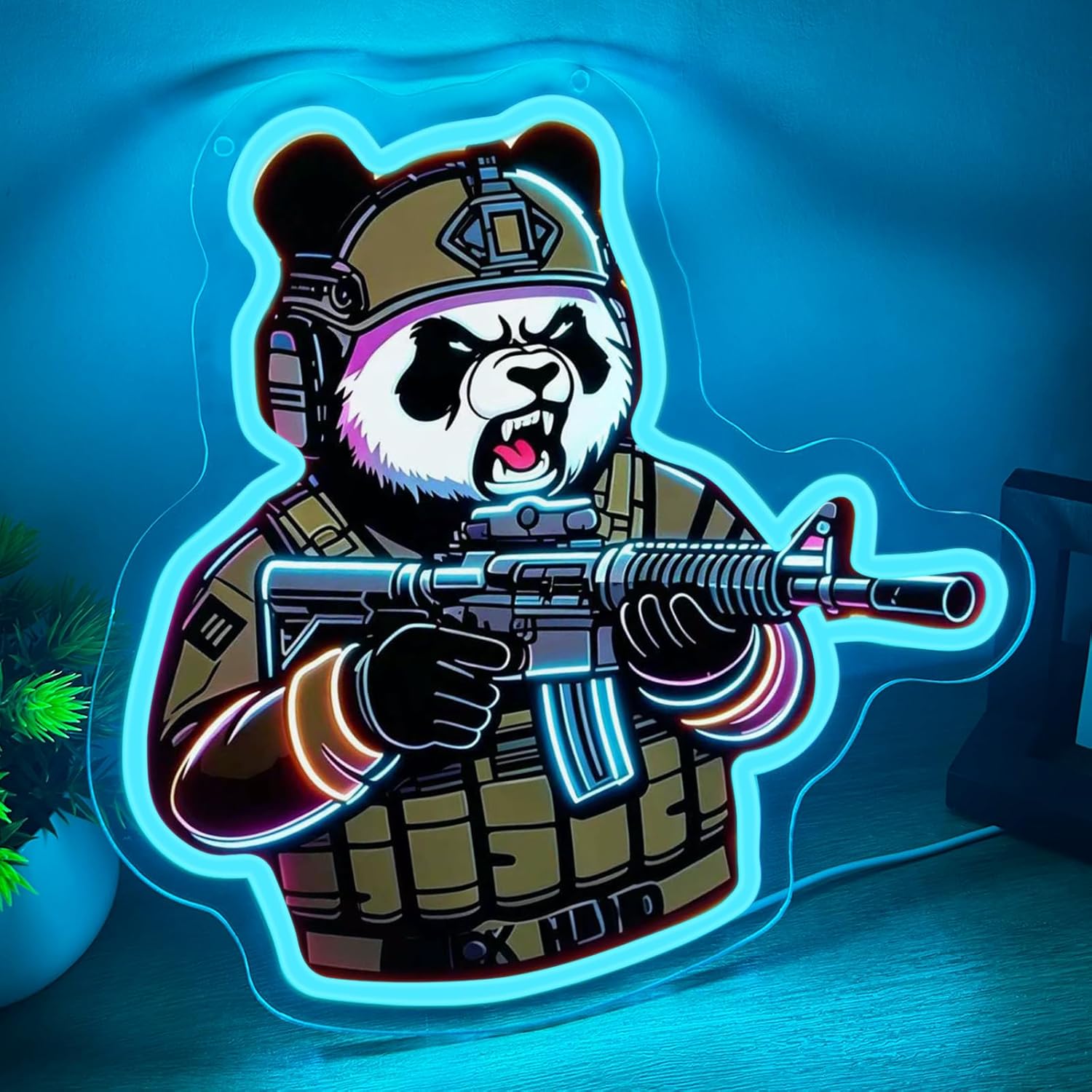 ป้ายไฟนีออนรูปแพนด้าแบบยุทธวิธ - Neon Sign Party บทวิจารณ์และราคา